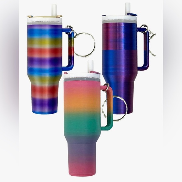 Accessories - Colorful Ombre Stainless Steel Tumbler Keychain - Women Accessories